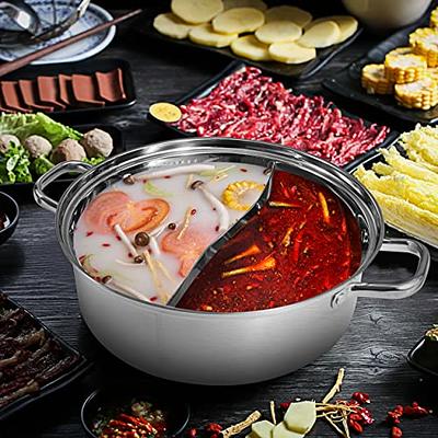 MyLifeUNIT Shabu Shabu Pot, 304 Stainless Steel Hot Pot with Divider, 11.8  Inches Soup Cookware for Induction Cooktop, Gas Stove - Yahoo Shopping