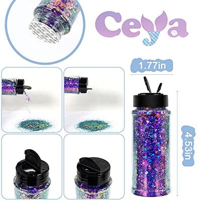 Holographic Chunky Glitter, 160G/5.64OZ Glitter for Epoxy Resin, Iridescent  Chunky & Fine Craft Glitter Mixed Flake, Cosmetic Glitter for Nail, Hair