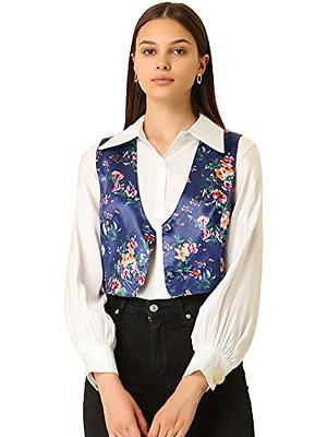  Allegra K Women's Stand Collar Zip Up Floral Print