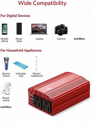 vansoet 300W Power Inverter 12V DC to 110V AC Car Plug Adapter Outlet  Converter with 4.2A Dual USB AC car Charger for Laptop Computer,Road Trip  Essentials Camping Accessories (Red) - Yahoo Shopping