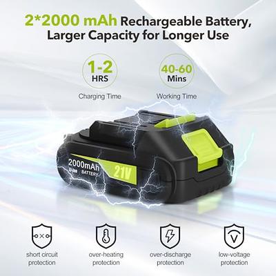 NaTiddy Mini Chainsaw Battery Replacement, 21V 2000mAh