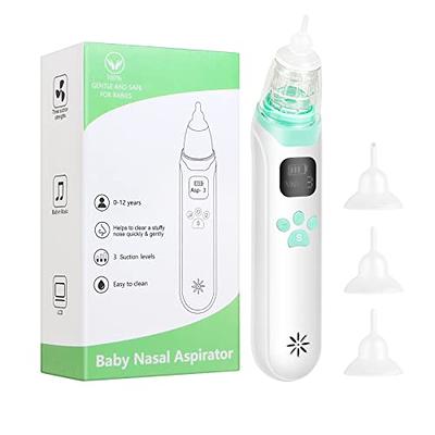 Electric Nasal Aspirator for Baby Baby Nose Sucker for Toddlers -  Rechargeable with 3 Silicone Heads 5-Gear Adjustable Suction Booger Sucker  for Babies with Music and Light Soothing Function