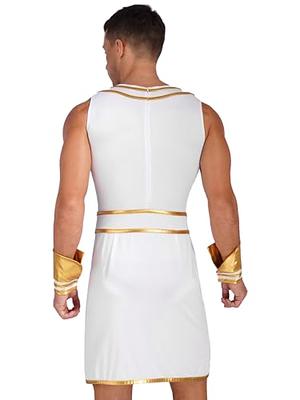 Men's Egyptian Costume Ancient Robe Pharaoh Egypt King Set Halloween Fancy  Dress