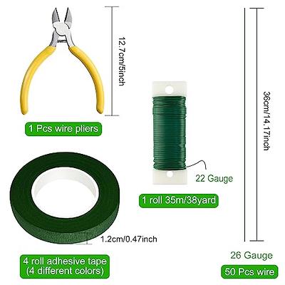 Piece Flower Arrangement Tool Kit, Masking Tape, 26 Gauge Green Inch Flower  Stem Wire, 22 Gauge Green Floral Wire For Bouquet Stem Wrap Florist