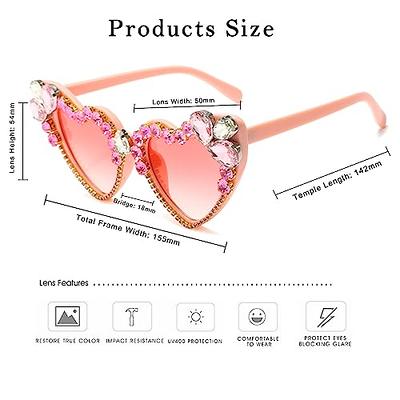 Diamond Cat Eye Sunglasses for Women Trendy Retro Rhinestone Sun Glasses  Ladies Sexy Crystal Transparent Lens Cateye Eyeglasses