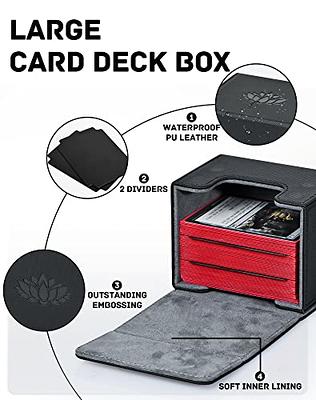 UAONO Card Deck Box for MTG Commander Deck, Double Deck Box With Dice Tray  Holds 200+ Sleeved Trading Cards, Card Case Storage Box for Magic The