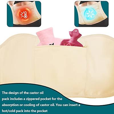 2pcs Castor Oil Breast Pads, Reusable Castor Oil Pack Wrap for