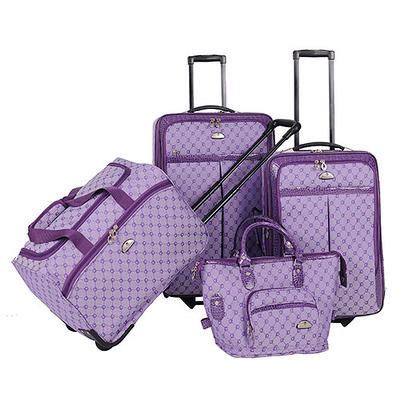 American Flyer Fleur De Lis 4-Piece Luggage Set - Black