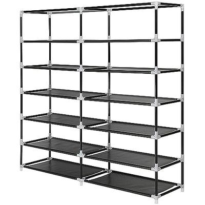 SLEEPING LAMB Long 2-Tier Shoe organizer for Closet, Stackable Wide Shoe  Rack