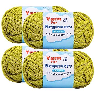 300g Easy Yarn for Crocheting, Chunky Thick Cotton Yarn Cotton-Nylon Blend  Yarn Easy to See Stitches with Crocehting Accessories for Crocheting