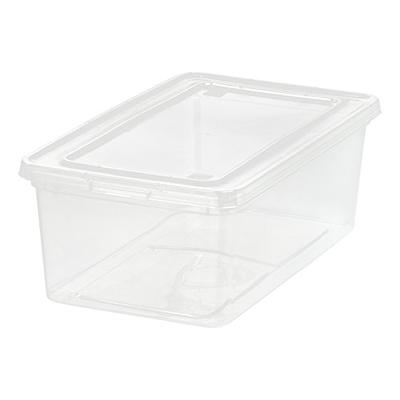 Sterilite 50 Qt ShelfTote, Stackable Storage Bin with Latching Lid, Plastic  Container to Organize Closet Shelves, Clear Base and Gray Lid, 18-Pack