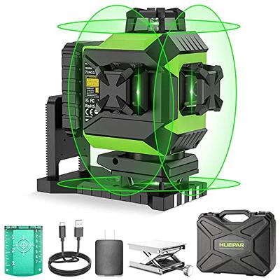 Huepar 2 x 360 Cross Line Self-leveling Laser Level Green Beam outdoor  Bluetooth Control with Receiver Tripod & Li-ion Battery