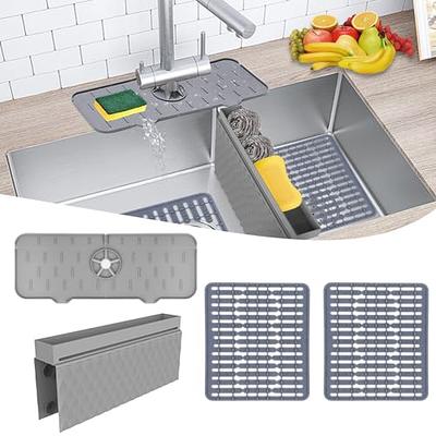 2pcs Faucet Mat For Kitchen Sink Splash Guard Bathroom Sink Slip Drain Pad  Grey - Yahoo Shopping