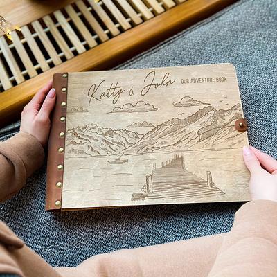 Rustic Mountain Guest Book Our Adventure Wooden Photo Album Personalized  Wedding Guestbook Travel Gift For Couple - Yahoo Shopping