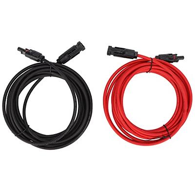 Cyrank 1 Pair Black Red 10AWG(6mm²) Solar Panel Extension Cable