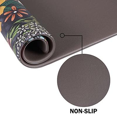 Kitchen Mats Cushioned Anti-Fatigue (2 PCS), Waterproof Non-Slip & Stain  Resistant Kitchen Rug, 0.4'' Thick PVC Ergonomic Comfort Foam Rugs for  Floor Home, Grey Flower Tile Pattern