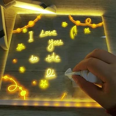 Glowing Acrylic Message Board,Glowing Acrylic Marker Board, Light up Dry  Erase Board with Stand,Glowing Acrylic Board for Office School Home (7  Colored pens) - Yahoo Shopping