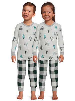 Jolly Jammies Baby and Toddler Unisex Holiday Green Plaid Matching