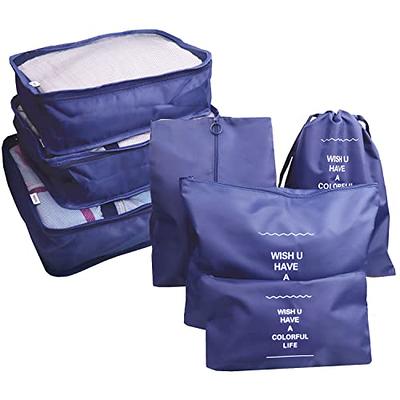Gbateri 6 Pack Packing Cubes Compression - Travel Variety Pack, Blue