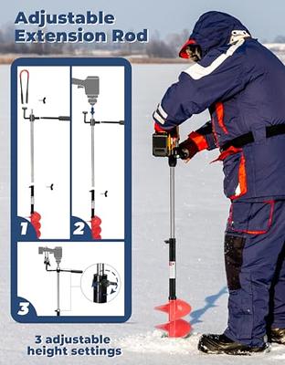 DEERFAMY Ice Fishing Auger, 8 Inch in Diameter Nylon Ice Auger, 47 Inch  Long Cordless Ice Augers for Ice Fishing, Auger Drill with 20 Inch  Extension, Drill Adapter, Ice Scoop, Gloves, Red - Yahoo Shopping