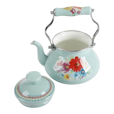 Pioneer Woman Breezy Blossom Enamel on Steel 1.9-Quart Tea Kettle