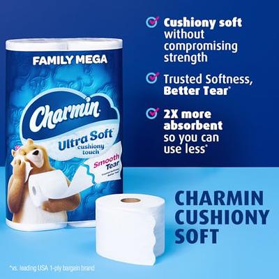 Charmin Ultra Strong Clean Touch Toilet Paper, 30 Family Mega Rolls = 153  Regular Rolls