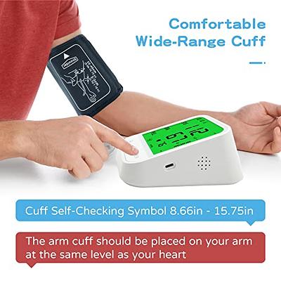  Blood Pressure Monitors for Home Use Upper Arm, Automatic  Digital BP Machine, High Blood Pressure Monitor with Large Cuff 8.66-15.75  Inch, Large Screen with 4 Color Backlit Display, 2 X 99