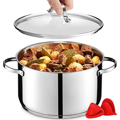 Barton Pressure Cooker Stovetop Turbo 8 Quart with Easy-Lock Lid  18/8-Stainless Steel 8QT, Recipe Book Fast Cooking Stove