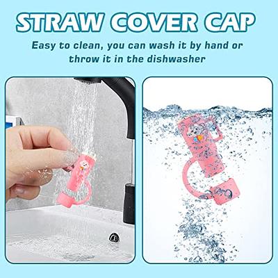 Straw Cover Cap for Stanley Cup,Silicone Straw Topper,10mm 0.4in Dust-Proof  Reusable Straw Tips Lids,Straw Tip Covers for Stanley Cups Accessories  (6pcs flower) 