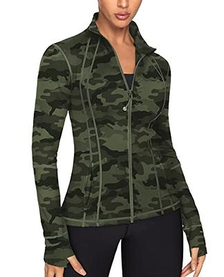 GYM RAINBOW Women's Lightweight Running Jackets Cottony-Soft 4-Way Stretch  Zip up Slim Fit Workout Yoga Athletic Jacket(A-Camo Olive,Small) - Yahoo  Shopping