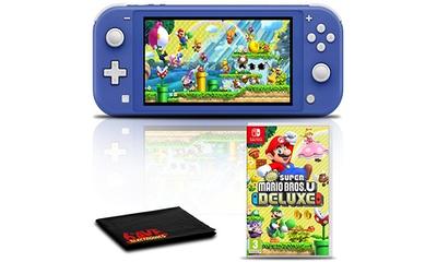  Nintendo Switch with Neon Blue and Neon Red Joy-Con + New Super  Mario Bros. U Deluxe (Full Game Download) - Switch Console : Video Games