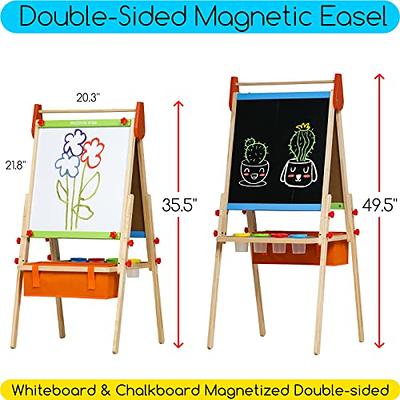 MEEDEN Easel for Kids, Art Easel, Kids Easel, Toddler Easel, Solid Pine  Wood Kids Art Easel, Toddler Drawing Board, Chalkboard and Magnetic White