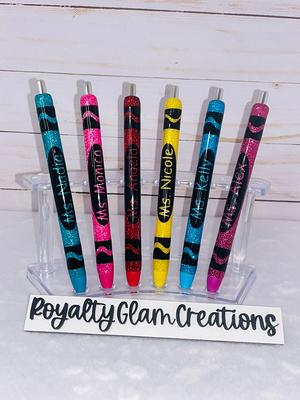 Personalized Epoxy Glitter Black Ink Pen Refillable - Yahoo Shopping