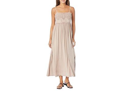 Lucky Brand Lace Button Front Midi Dress - Women's Clothing