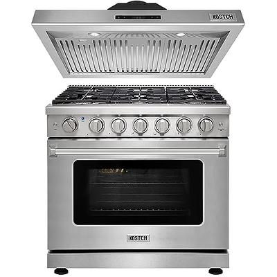  KOSTCH 30 inch Professional Freestanding Pro-Style Natural Gas  Range or Liquid Propane Gas Range with 5 Burners, 4.55 cu.ft. Oven  Capacity, in Stainless Steel - KOS-30RG03M (White) : Appliances