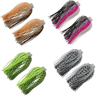 10 Bundles 50 Strands Fishing Silicone Skirts Spinnerbaits Buzzbaits Squid  Rubber Line Jig Head Lures Replacement Fly Tying Material Color Orange