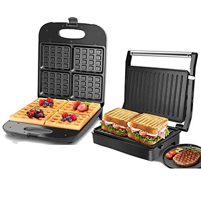 Aigostar 3-in-1 Grilled Cheese Sandwich Maker Waffle Iron with