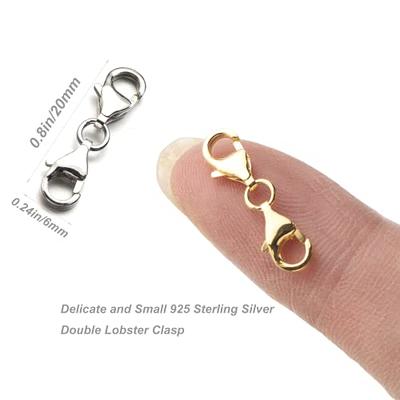 Zpsolution 925 Sterling Silver Double Lobster Clasp Extender Double Opening Necklace  Clasp Double Claw Connector Bracelet Extension Clasps for Jewelry Making  (Gold & Silver) - Yahoo Shopping