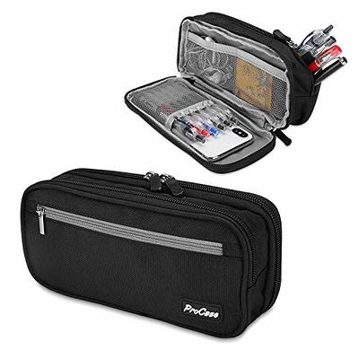 ProCase Pencil Case Pen Bag, Two Layers Big Capacity Pencil Pouch