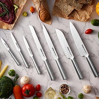 OOU! Kitchen Knife Set with Block, 15 Pcs Professional Chef Knife Set with  Bu