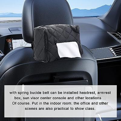 Car leather tissue holder for car back seat headrest hanging