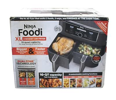 Ninja Air Fryer, 1550-Watt Programmable Base for Air Frying, Roasting,  Reheating & Dehydrating with 4-Quart Ceramic Coated Basket (AF101),  Black/Gray