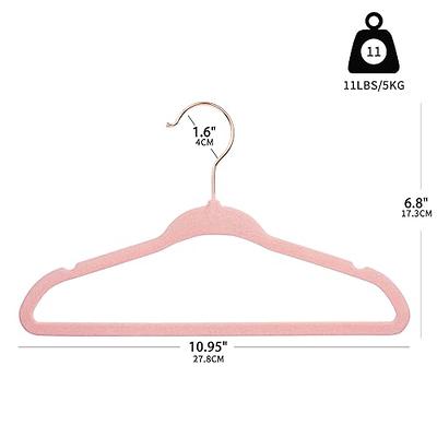 MIZGI Premium Kids Velvet Hangers (Pack of 50) with Copper/Rose Gold Hooks,Space Saving Ultra Thin,Non Slip Hangers Use for Children's Skirt Dress