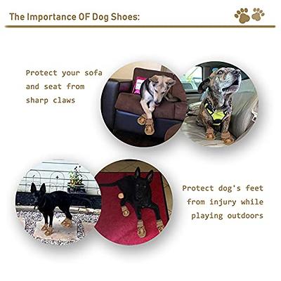 XSY&G Dog Boots,Waterproof Dog Shoes,Dog Booties with Reflective Velcro  Rugged Anti-Slip Sole and Skid-Proof,Outdoor Dog Shoes for Medium to Large