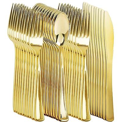 Lullaby 200pcs Gold Plastic Silverware, Gold Plastic Cutlery, Gold Utensils  Includes 100 Gold Forks, 50 Gold Spoons, 50 Gold Knives, Plastic Silverware  Sets for Parties Wedding, Birthday and Daily Use - Yahoo Shopping