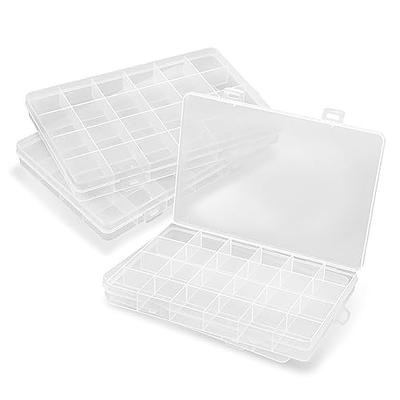 RYKOMO 4 Pack Clear Plastic Organizer Box 24 Grids Plastic Organizer Box  with Fixed Dividers Clear Storage Container Jewelry Box for Beads Art DIY  Crafts Jewelry Hair Accessories - Yahoo Shopping