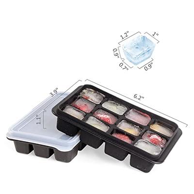 Ice Cube Trays with Lids Large Size Silicone Square Ice Cube Molds 4/6/8  Grid