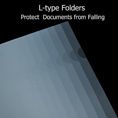  UPZDER 50 Pack Clear Plastic File Folders, L-Type Plastic File  Folders Letter Size, Project Pockets Plastic Sleeves Transparent Folder for  Office & School : Office Products