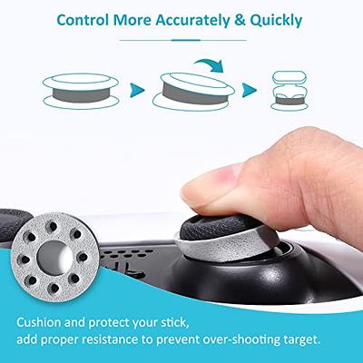 PlayVital Black Ergonomic Stick Caps Thumb Grips for PS5, for PS4, Xbox Series X/S, Xbox One, Xbox One X/S, Switch Pro Controller - with 3 Height