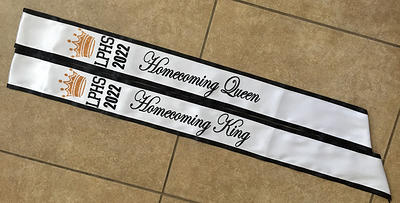 prom king and queen sashes